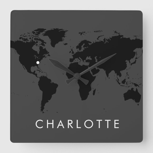 World Horloge Personnalisé Moderne US City Time Zo (Recto)