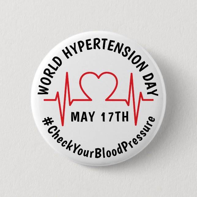 World Hypertension Day 2 Inch Round Button (Front)