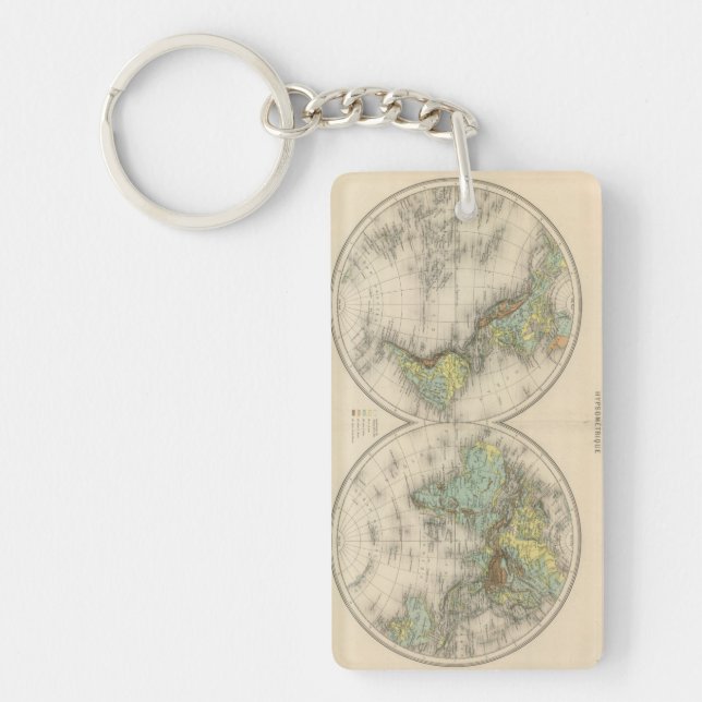 World hypsometric maps keychain (Front)