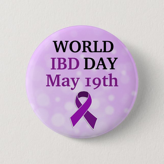 World IBD Day Awareness Ribbon 2 Inch Round Button (Front)