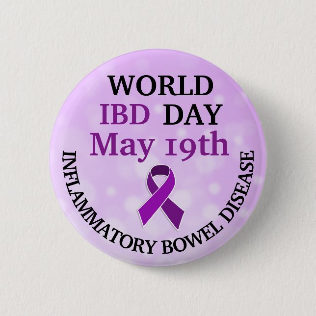 World IBD Day Awareness Ribbon 2 Inch Round Button (Front)
