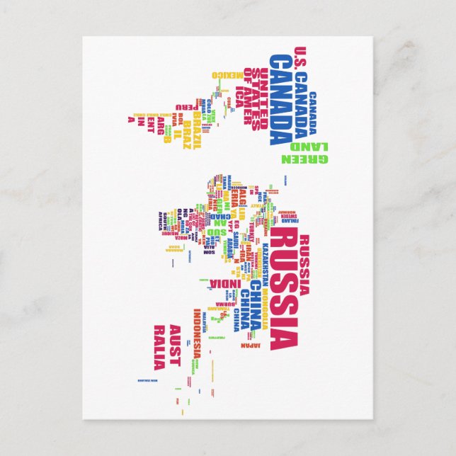 World in words postcard (Front)