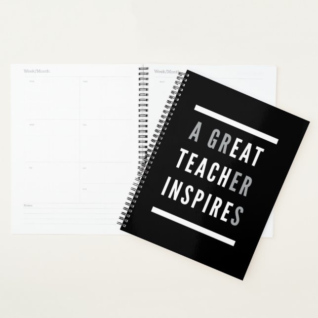 World International Teachers Day Eat Teach Inspire Planner (Display)