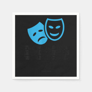 World Is a Stage Theatre Masks Cute Actor Gift Napkin
