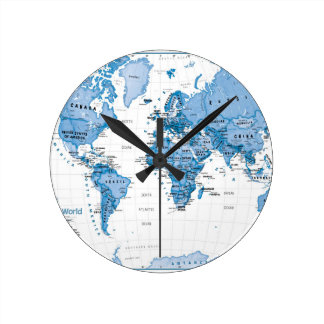 World is Art Blue - Children Round Clock