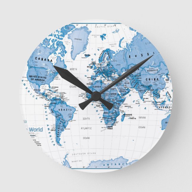 World is Art Blue - Children Round Clock (Front)