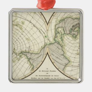 World isodynamic lines metal ornament