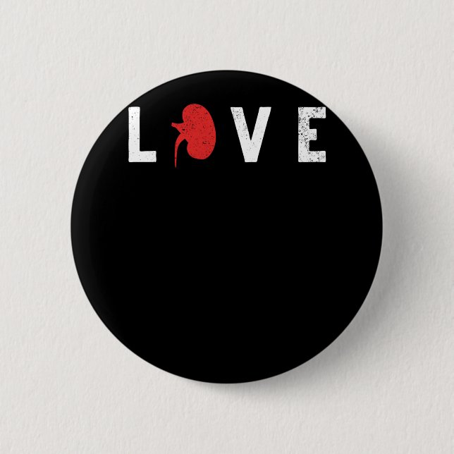 World Kidney Day Awareness Health Care Love 2 Inch Round Button (Front)