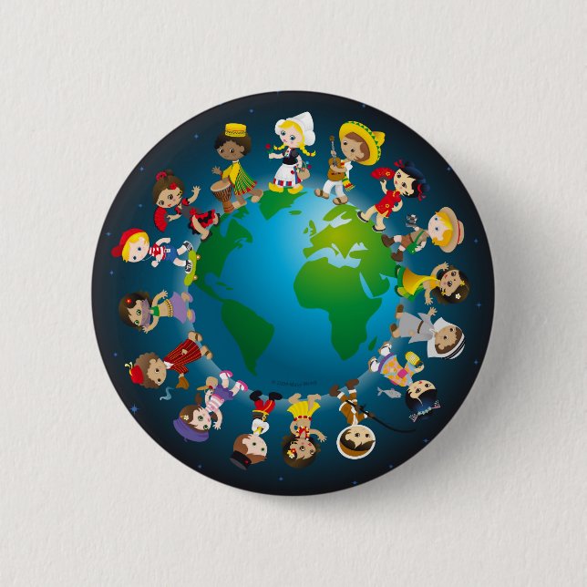 World kidz 2 inch round button (Front)