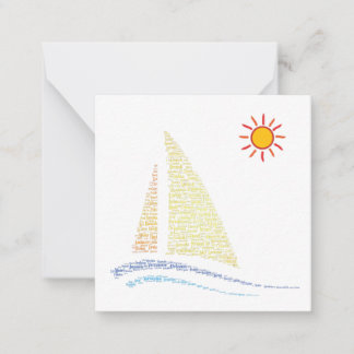 World Language Sailboat Note Card
