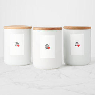 World Love Globe Icon   Heart Earth Summer Design Food Label