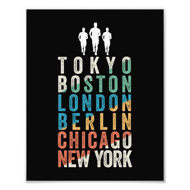 World Major Marathon Cities Photo Print (Front)