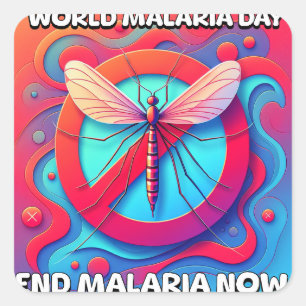 World Malaria Day - End Malaria Now Square Sticker