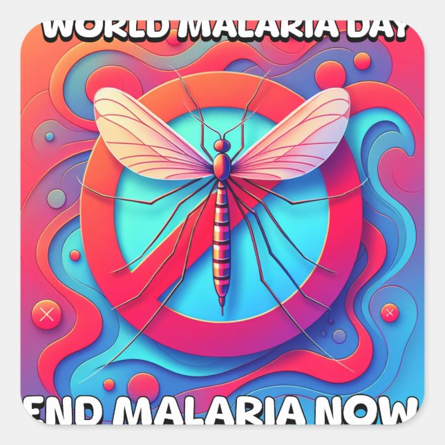 World Malaria Day - End Malaria Now Square Sticker (Front)