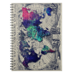 world map 15 notebook