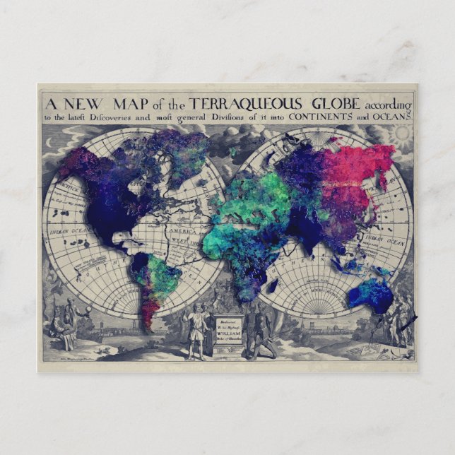 world map 15 postcard (Front)