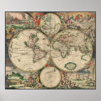 World Map 1671 Poster