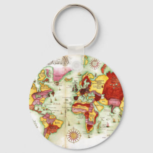 World Map 1675 Keychain