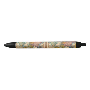 World Map 1700s Antique Continents  Black Ink Pen