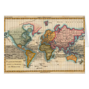 World Map 1780 Bonne Antique Planisphere 
