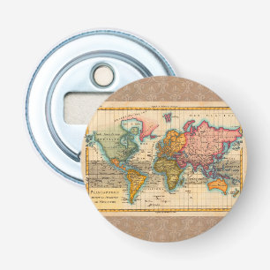 World Map 1780 Bonne Antique Planisphere Bottle Opener