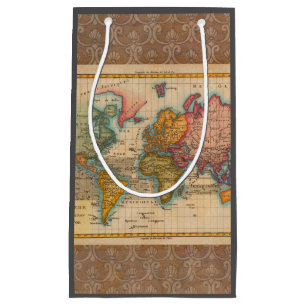 World Map 1780 Bonne Antique Planisphere Small Gift Bag