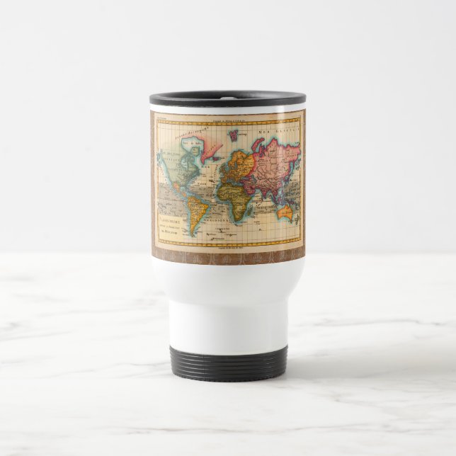 World Map 1780 Bonne Antique Planisphere  Travel Mug (Center)