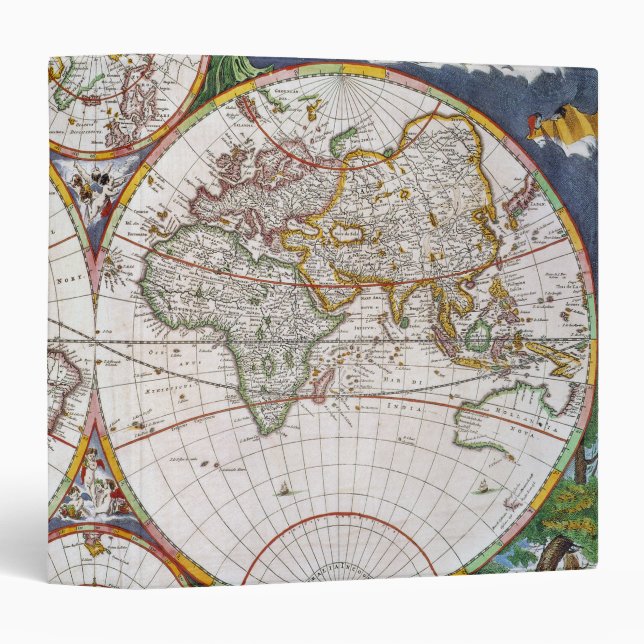 WORLD MAP, 17th CENTURY Binder (Front/Spine)