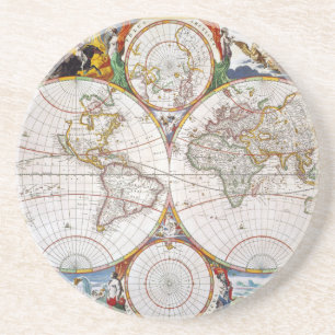 WORLD MAP, 17th CENTURY Coaster