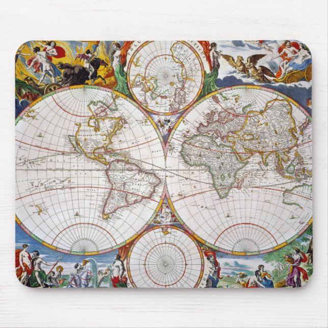 WORLD MAP, 17th CENTURY Mouse Pad (Front)