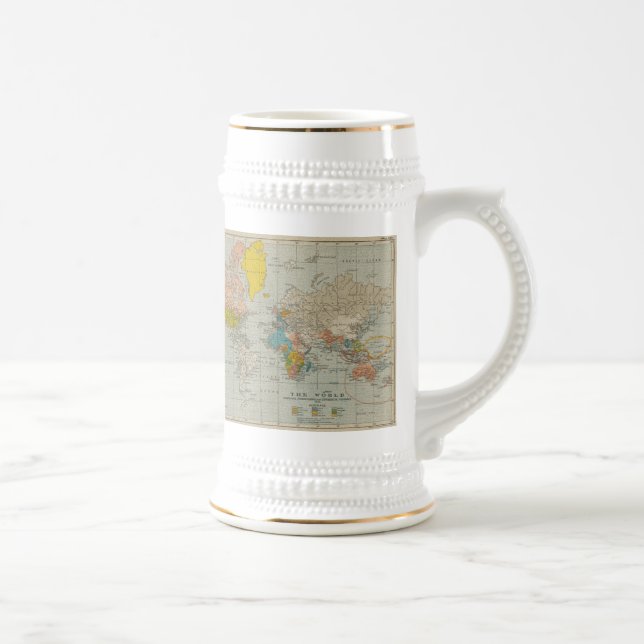 World Map 1910 Beer Stein (Right)
