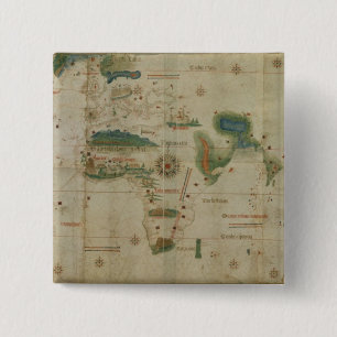 World Map 2 Inch Square Button