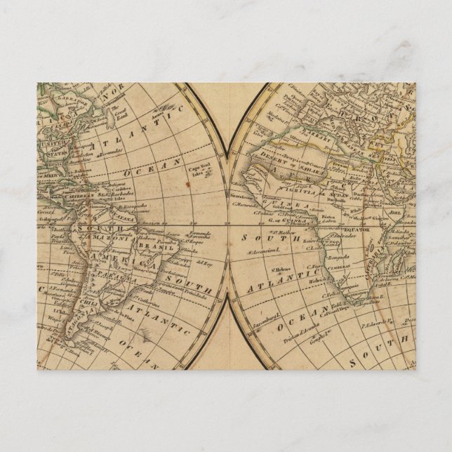 World Map 3 Postcard (Front)