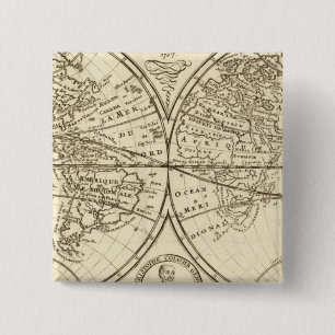 World Map 4 2 Inch Square Button