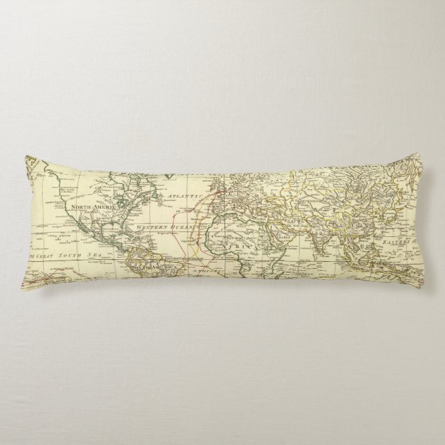 World Map 5 Body Pillow (Front)