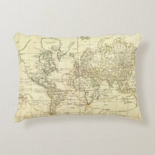 World Map 5 Decorative Pillow