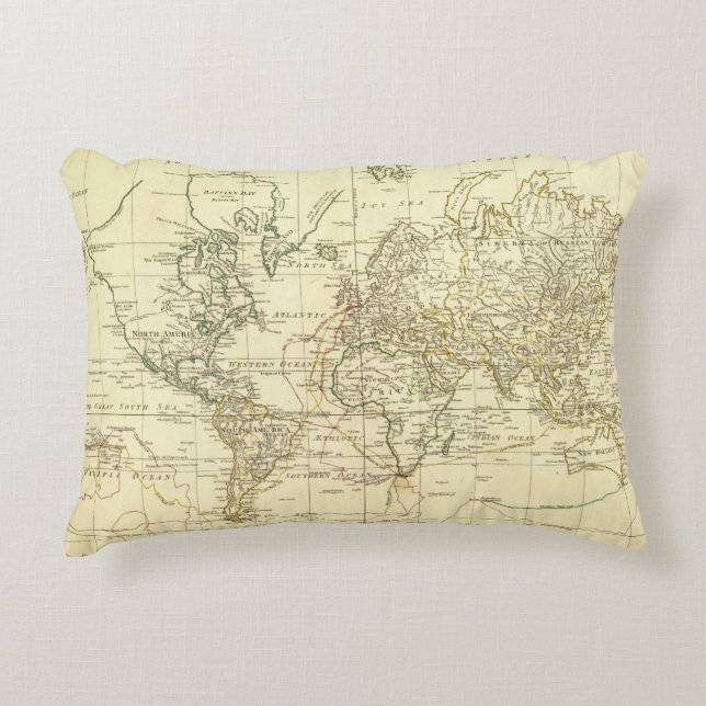 World Map 5 Decorative Pillow (Front)