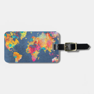 world map 8 luggage tag