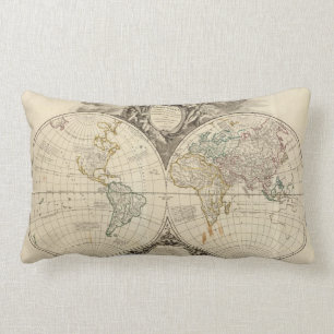 World Map 8 Lumbar Pillow