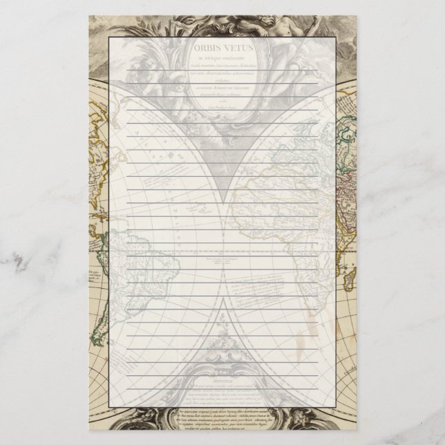 World Map 8 Stationery (Front)