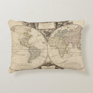 World Map 9 Accent Pillow