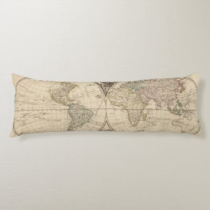 World Map 9 Body Pillow