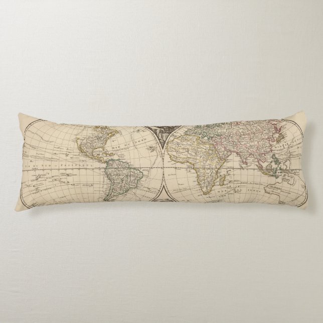 World Map 9 Body Pillow (Front)
