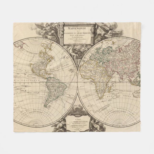 World Map 9 Fleece Blanket (Front (Horizontal))