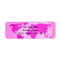 World Map Abstract Pink Purple Art Traveller Trend