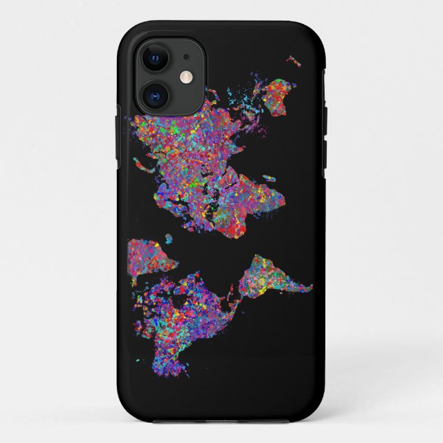 World Map, Action Painting Case-Mate iPhone Case (Back)