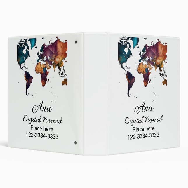 World map add your name text place city phone binder (Background)