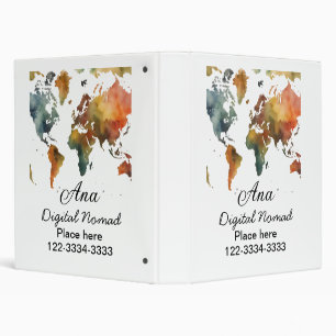 World map add your name text place city phone binder