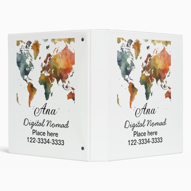 World map add your name text place city phone binder (Background)