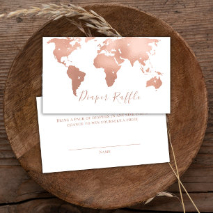 World Map Adventure Diaper Raffle Baby Shower  Enclosure Card